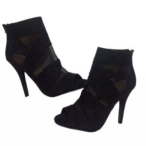 Chinese Laundry suede and mesh peep toe bootie Size 7.5